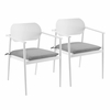 Aeris Stackable Outdoor Patio Aluminum Dining Armchair Set of 2