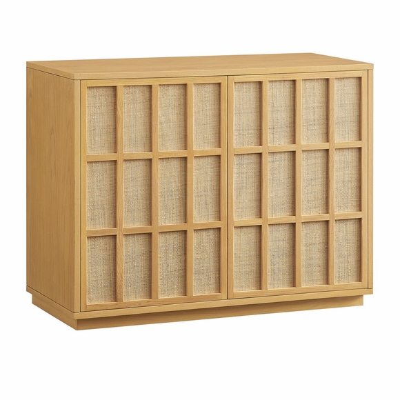 Aiko 39 Inch Japandi Accent Cabinet in Light Oak