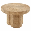 Ainsley 32 Inch Round Natural Rattan Coffee Table in Natural