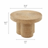Ainsley 32 Inch Round Natural Rattan Coffee Table in Natural