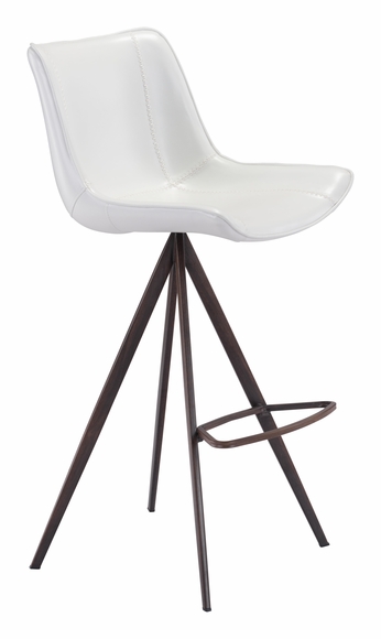 Aki Barstool Set of 2 in White & Walnut
