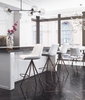 Aki Barstool Set of 2 in White & Walnut