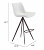 Aki Barstool Set of 2 in White & Walnut