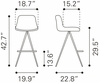 Aki Barstool Set of 2 in White & Walnut