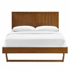 Alana Queen Wood Platform Bed With Angular Frame in Walnut