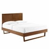 Alana Queen Wood Platform Bed With Angular Frame in Walnut