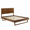 Alana Queen Wood Platform Bed With Angular Frame in Walnut