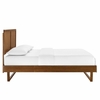 Alana Twin Wood Platform Bed With Angular Frame in Walnut
