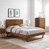 Alana Twin Wood Platform Bed With Angular Frame in Walnut