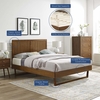 Alana Twin Wood Platform Bed With Angular Frame in Walnut