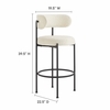 Albie Boucle Fabric Bar Stools Set of 2 in Ivory Black