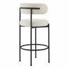 Albie Boucle Fabric Bar Stools Set of 2 in Ivory Black