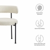 Albie Boucle Fabric Dining Chairs Set of 2 in Ivory Black