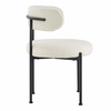 Albie Boucle Fabric Dining Chairs Set of 2 in Ivory Black