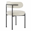 Albie Boucle Fabric Dining Chairs Set of 2 in Ivory Black