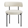Albie Boucle Fabric Dining Chairs Set of 2 in Ivory Black