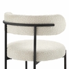 Albie Boucle Fabric Dining Chairs Set of 2 in Ivory Black
