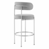 Albie Fabric Bar Stools Set of 2 in Gray Silver
