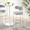 Albie Fabric Bar Stools Set of 2 in Gray Silver