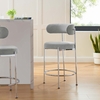 Albie Fabric Counter Stools Set of 2 in Gray Silver