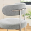 Albie Fabric Counter Stools Set of 2 in Gray Silver
