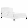 Alessi Performance Velvet Full Platform Bed in White