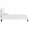 Alessi Performance Velvet Full Platform Bed in White