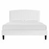 Alessi Performance Velvet Full Platform Bed in White