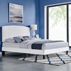 Alessi Performance Velvet Full Platform Bed in White