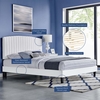 Alessi Performance Velvet Full Platform Bed in White