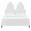 Alexandria Tufted Performance Velvet King Platform Bed in White