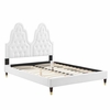 Alexandria Tufted Performance Velvet King Platform Bed in White