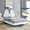 Alexandria Tufted Performance Velvet King Platform Bed in White