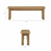 Alvia 3-Piece Oak Wood Dining Table and Benches Set