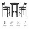Alvia 3-Piece Round Oak Wood Bar Table With Bar Stools Set