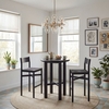 Alvia 3-Piece Round Oak Wood Bar Table With Bar Stools Set