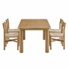 Alvia 5-Piece Oak Wood Dining Table and Chairs Set