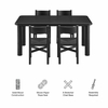 Alvia 5-Piece Oak Wood Dining Table and Chairs Set