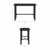 Alvia 5-Piece Rectangular Oak Wood Bar Table With Bar Stools Set