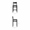 Alvia 5-Piece Rectangular Oak Wood Bar Table With Bar Stools Set
