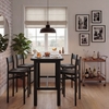 Alvia 5-Piece Rectangular Oak Wood Bar Table With Bar Stools Set