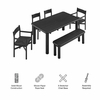 Alvia 6-Piece Oak Wood Dining Table and Seating Set