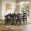 Alvia 7-Piece Oak Wood Dining Table and Chairs Set