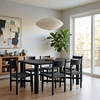 Alvia 7-Piece Oak Wood Dining Table and Chairs Set