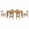 Alvia 7-Piece Oak Wood Extendable Dining Table and Chairs Set