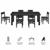 Alvia 7-Piece Oak Wood Extendable Dining Table and Chairs Set