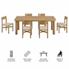 Alvia 7-Piece Oak Wood Extendable Dining Table and Chairs Set