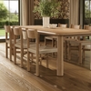 Alvia 7-Piece Oak Wood Extendable Dining Table and Chairs Set