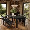 Alvia 7-Piece Oak Wood Extendable Dining Table and Chairs Set