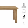 Alvia 86"-105" Extendable Rectangular Oak Wood Dining Table